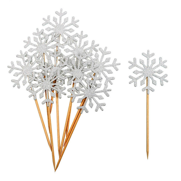 20 PCS  Christmas Snowflake Cake Topper Ornament