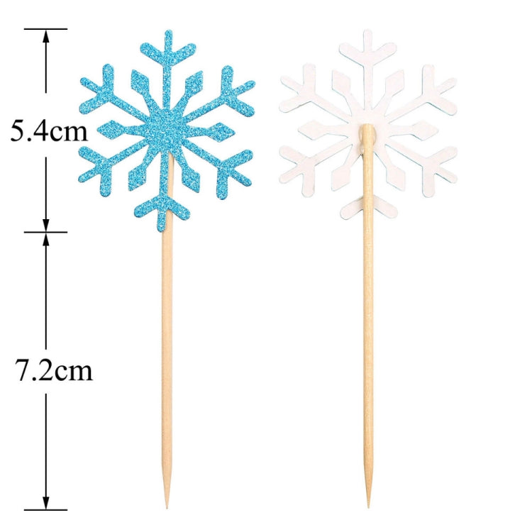 20 PCS  Christmas Snowflake Cake Topper Ornament