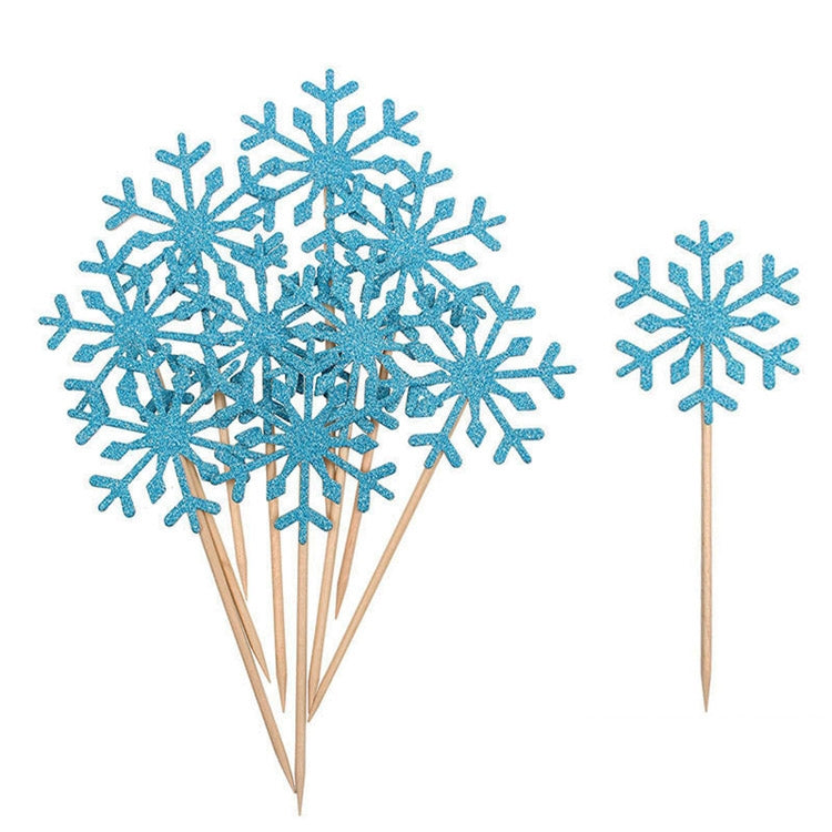 20 PCS  Christmas Snowflake Cake Topper Ornament