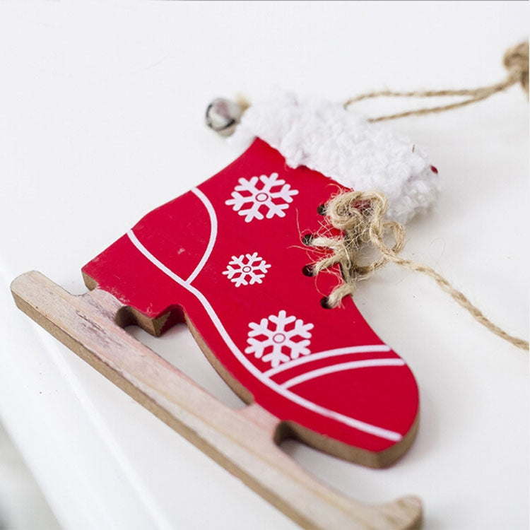 2 PCS Christmas Home Decoration Supplies Creative Skates Pendant, Color:Red