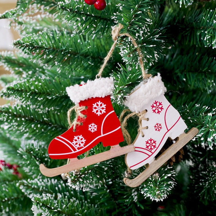 2 PCS Christmas Home Decoration Supplies Creative Skates Pendant, Color:Red