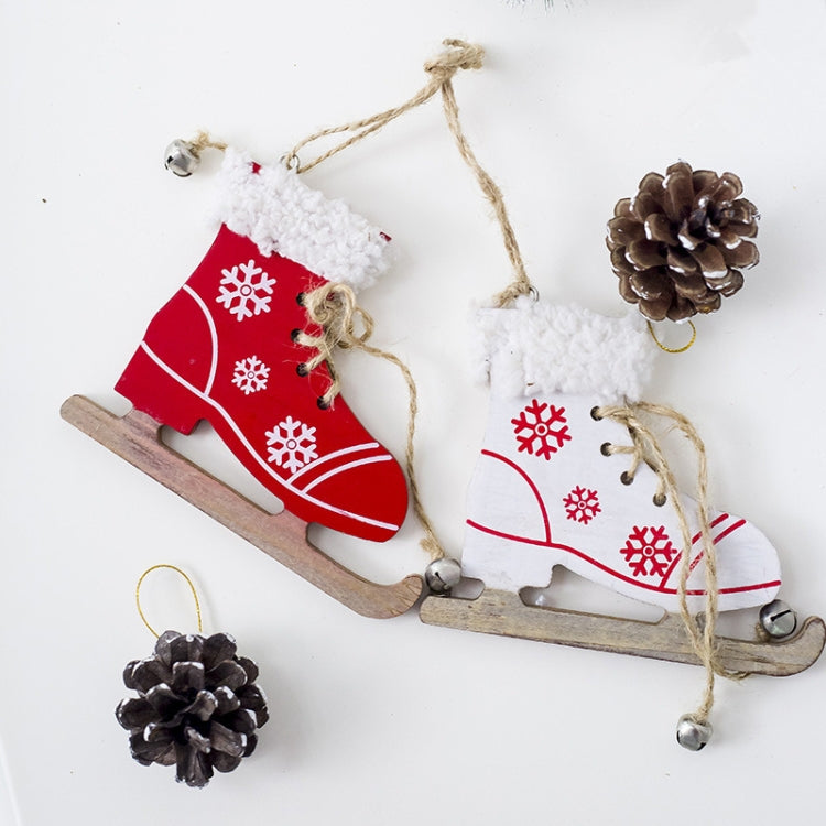 2 PCS Christmas Home Decoration Supplies Creative Skates Pendant, Color:Red