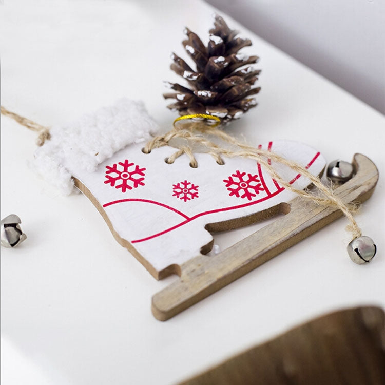 2 PCS Christmas Home Decoration Supplies Creative Skates Pendant, Color:White