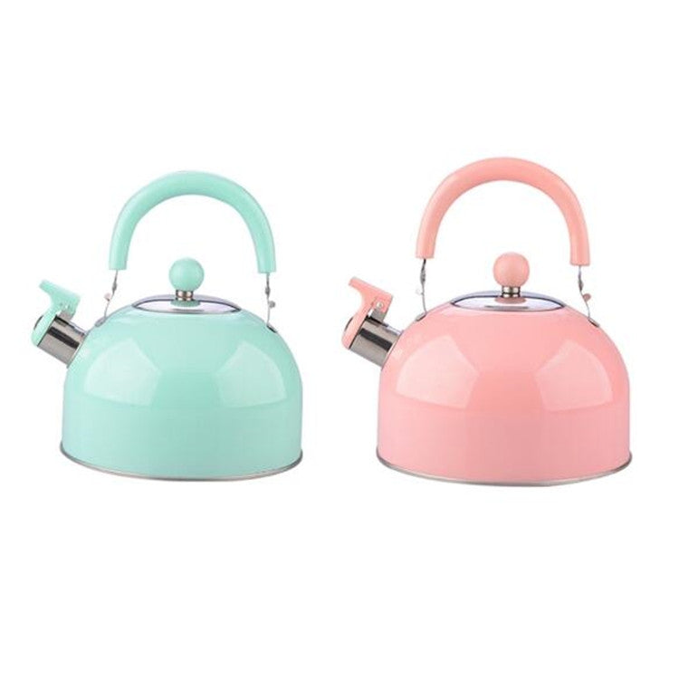 Non Magnetic Thick Stainless Steel Whistle Kettle Dome Whistle Kettle, Color:2.5L natural color