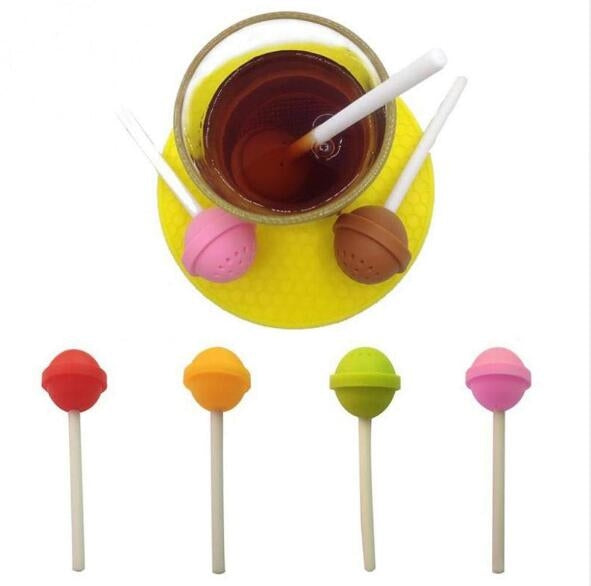 Loose Leaf Coffee Strainer Bag Silicon Lolly Tea Infusers Makers  Mug Filter Kitchen Lazy Home Lollipops Shape Tea Filter
