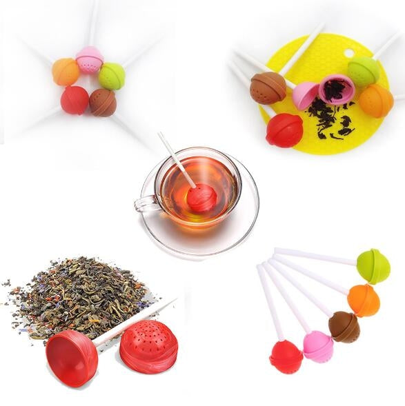 Loose Leaf Coffee Strainer Bag Silicon Lolly Tea Infusers Makers  Mug Filter Kitchen Lazy Home Lollipops Shape Tea Filter