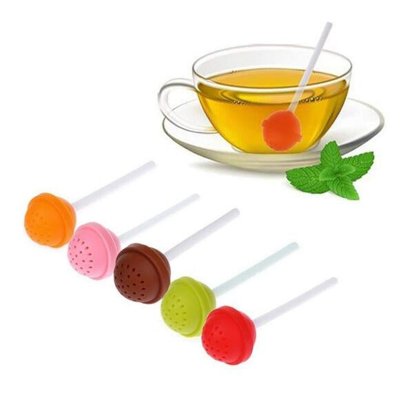 Loose Leaf Coffee Strainer Bag Silicon Lolly Tea Infusers Makers  Mug Filter Kitchen Lazy Home Lollipops Shape Tea Filter