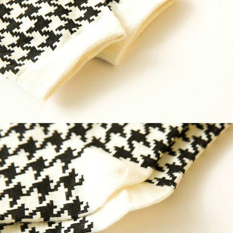 IDEASOX Simple Tube Stockings Harajuku Casual Cotton Socks, Size:One Size(Houndstooth)