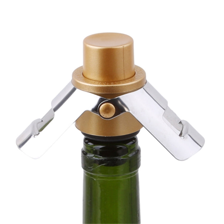 2 PCS  Push-button Stainless Steel Pumping Champagne Stopper Sparkling Champagne Snap Wing Vacuum Wine Stopper
