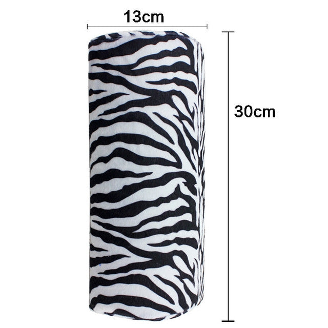 3 PCS Professional Zebra Stripe Long Towel Hand Pillow Manicure Manicure Tools