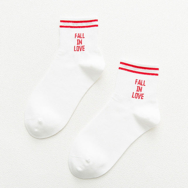 English Letter Outdoor Sports Tube Cotton Socks, Size:One Size