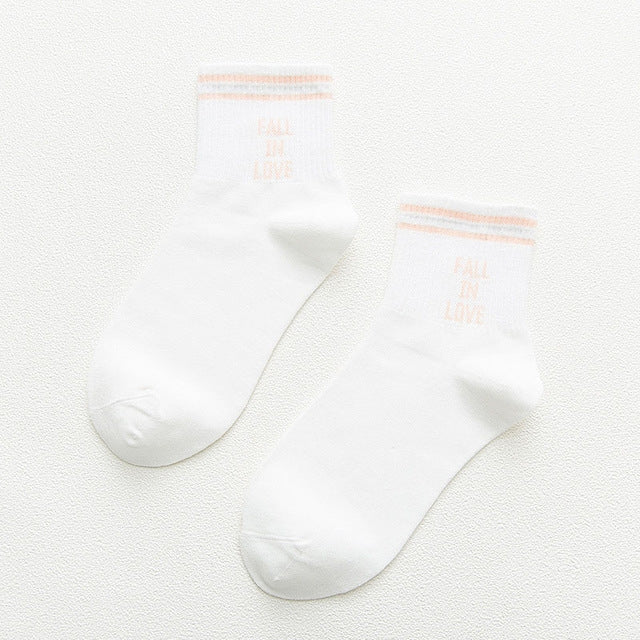 English Letter Outdoor Sports Tube Cotton Socks, Size:One Size