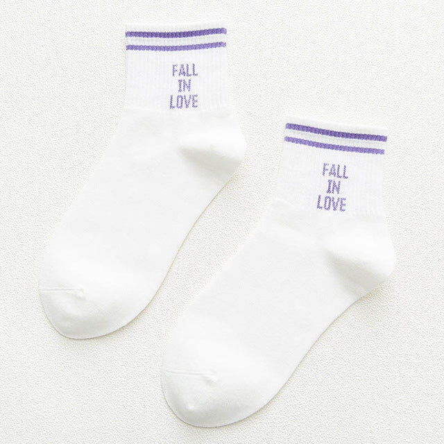 English Letter Outdoor Sports Tube Cotton Socks, Size:One Size