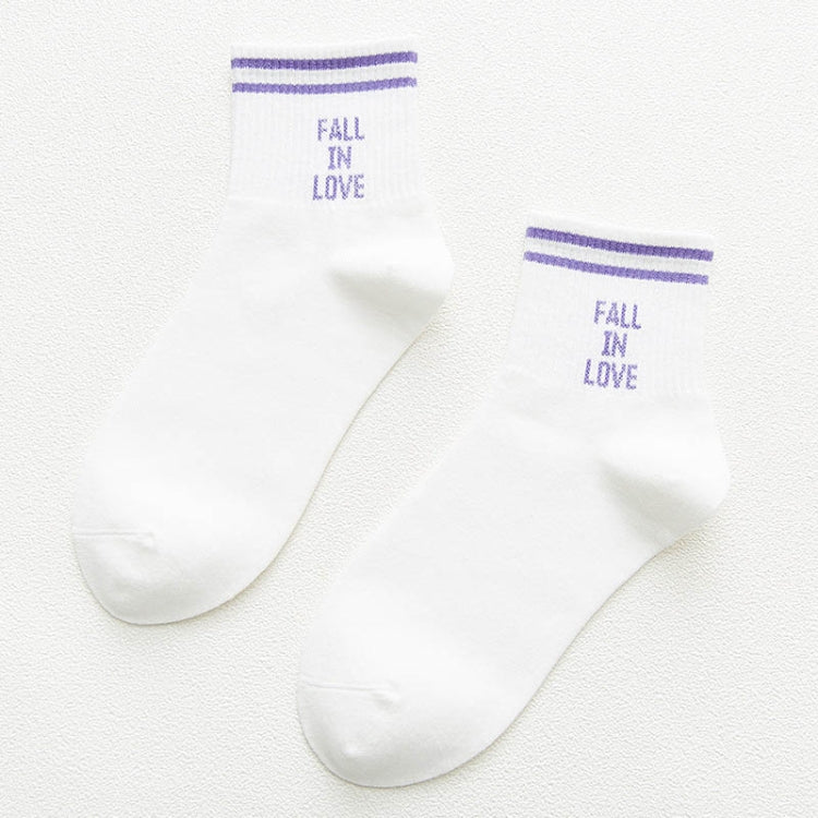 English Letter Outdoor Sports Tube Cotton Socks, Size:One Size