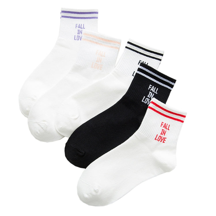 English Letter Outdoor Sports Tube Cotton Socks, Size:One Size
