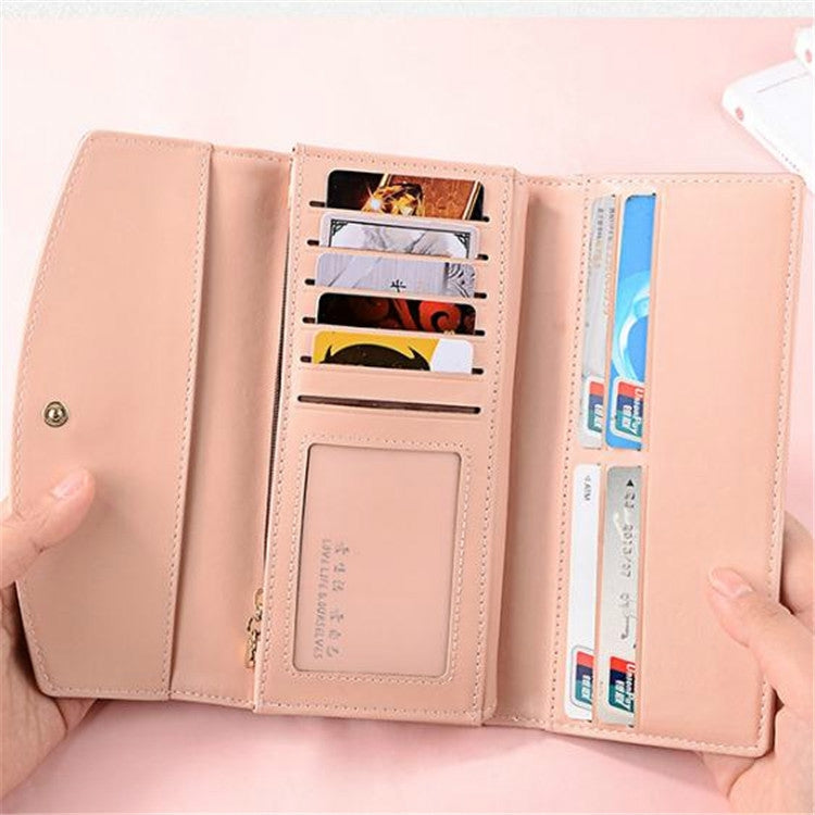 Casual Fashion Bow Buckle Large Capacity Multi-card Wallet Clutch