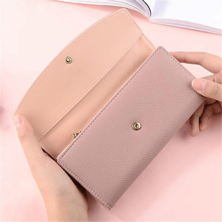 Casual Fashion Bow Buckle Large Capacity Multi-card Wallet Clutch