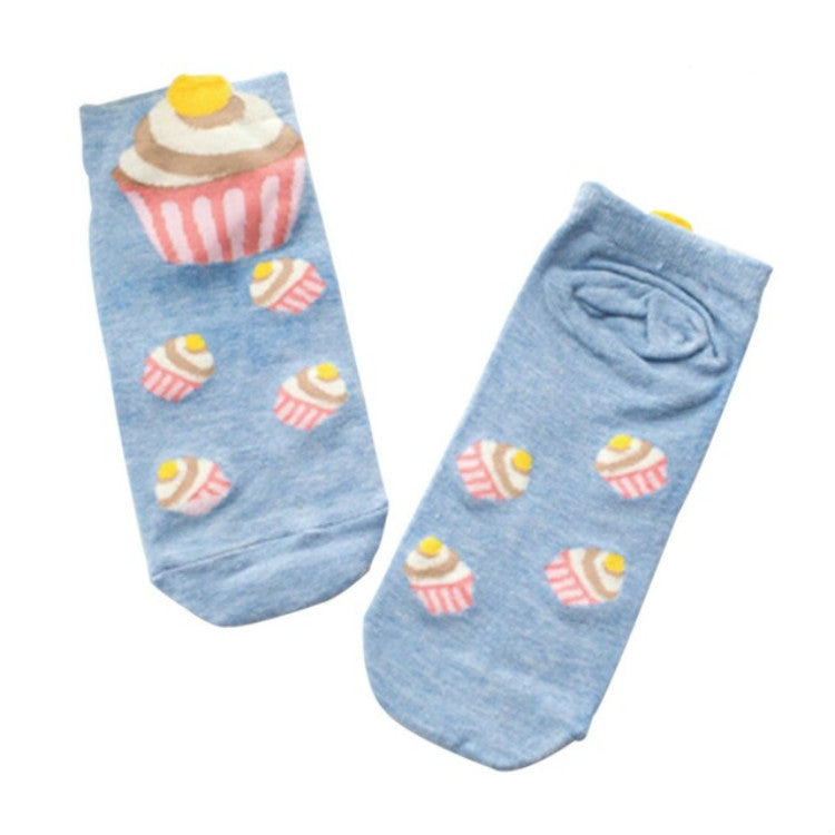 10 Pairs Cartoon Socks Lovely Sweet Cupcake Socks for Girls, Size:One Size