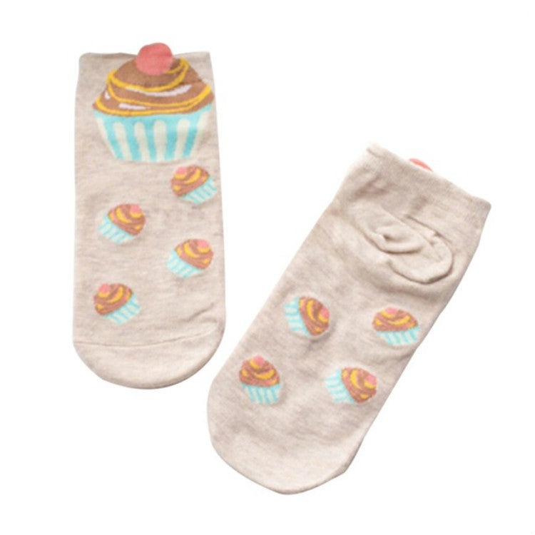 10 Pairs Cartoon Socks Lovely Sweet Cupcake Socks for Girls, Size:One Size