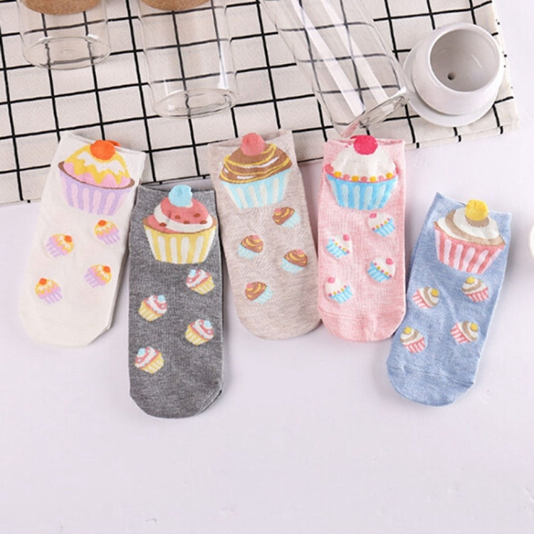 10 Pairs Cartoon Socks Lovely Sweet Cupcake Socks for Girls, Size:One Size