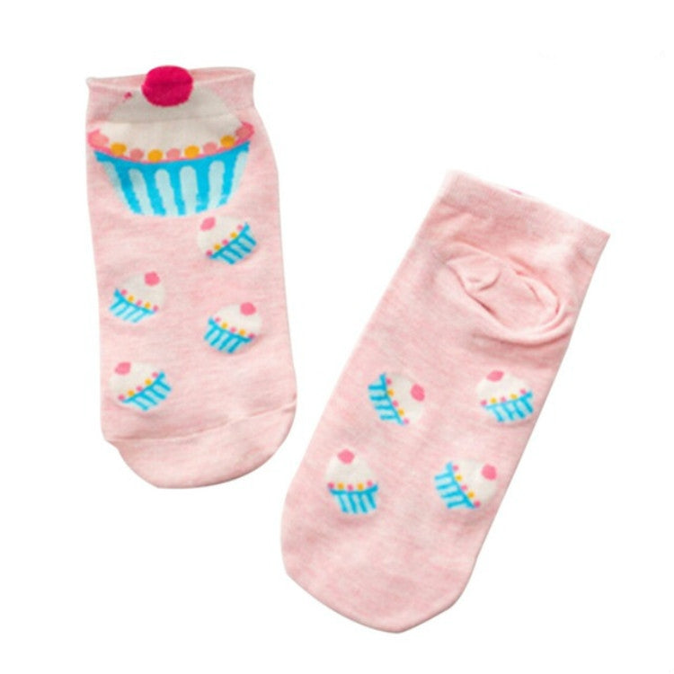 10 Pairs Cartoon Socks Lovely Sweet Cupcake Socks for Girls, Size:One Size