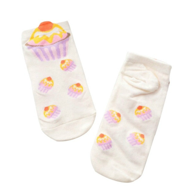10 Pairs Cartoon Socks Lovely Sweet Cupcake Socks for Girls, Size:One Size