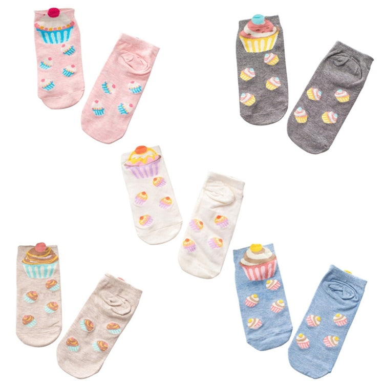 10 Pairs Cartoon Socks Lovely Sweet Cupcake Socks for Girls, Size:One Size