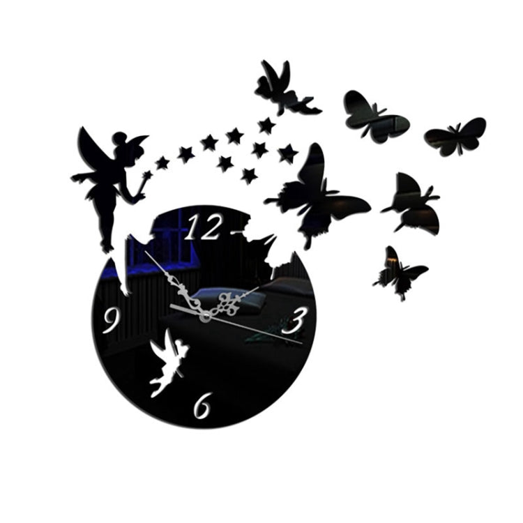 Butterfly Star 3D Acrylic Stereo Living Room Bedroom Decorating Mirror Wall Clock