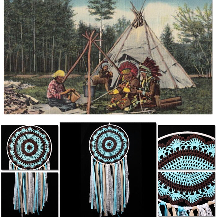 Creative Lace Hand-Woven Crafts Tassel Dream Catcher Home Car Wall Hanging Decoration