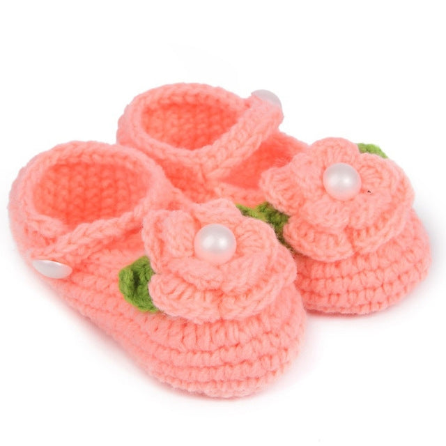 Handmade First Walkers Newborn Baby Infant Crochet Knit Toddler Shoes