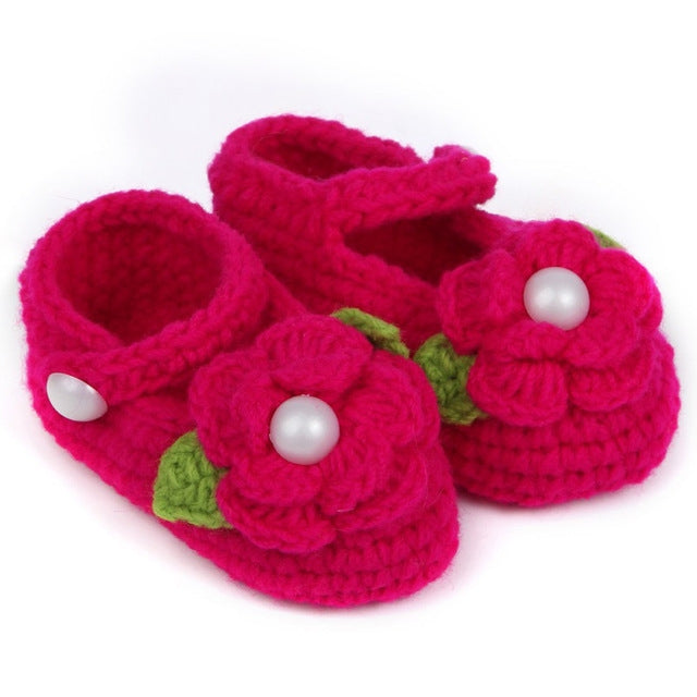 Handmade First Walkers Newborn Baby Infant Crochet Knit Toddler Shoes