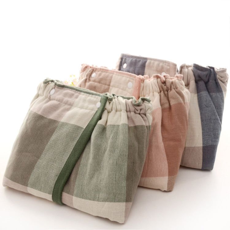 Women Breathable Plaid Bath Towel(Gray-Blue)