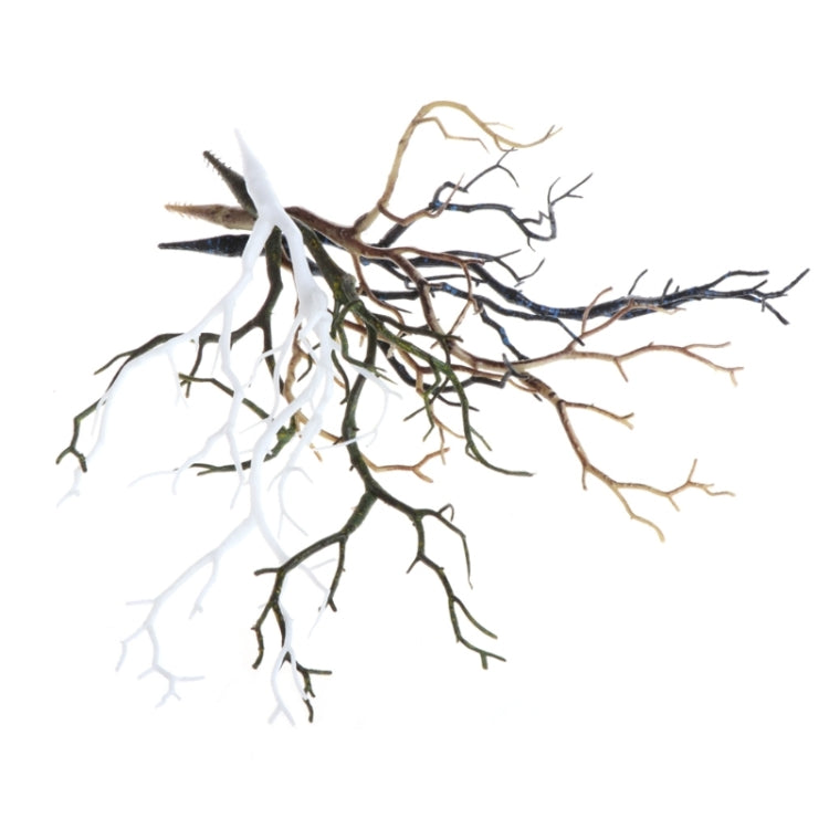 Peacock Coral Branches Plastic Artificial Plants Dry Tree Simulated Tree Branches Wedding Decoration(Dark Blue)