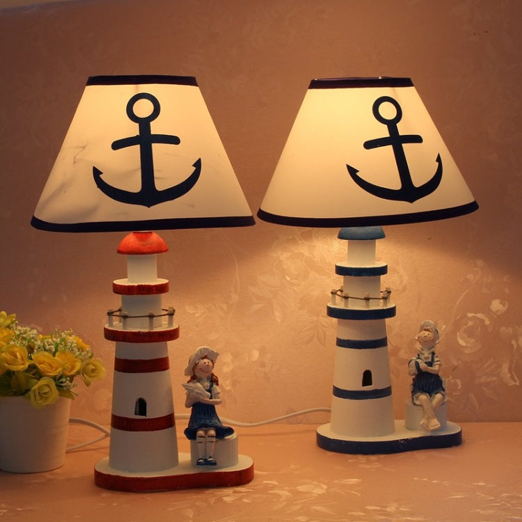 220V 40W E27 Natural Bamboo Wood Lighthouse Desk Lamp Hand Painted Bedroom Study Home Decoration