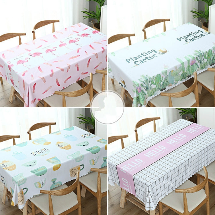 Printinging Coffee Dining Table Cloth PVC Waterproof Oilproof Anti-scalding Tablecloth, Size:140x220cm Dining Table