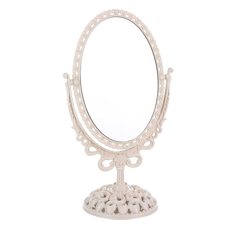 Retro Double-Sided Vanity Mirror Simple Large Portable Mirror(Beige)