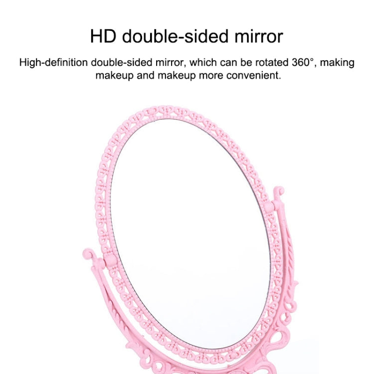 Retro Double-Sided Vanity Mirror Simple Large Portable Mirror(Beige)
