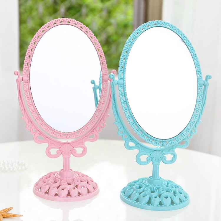 Retro Double-Sided Vanity Mirror Simple Large Portable Mirror(Beige)