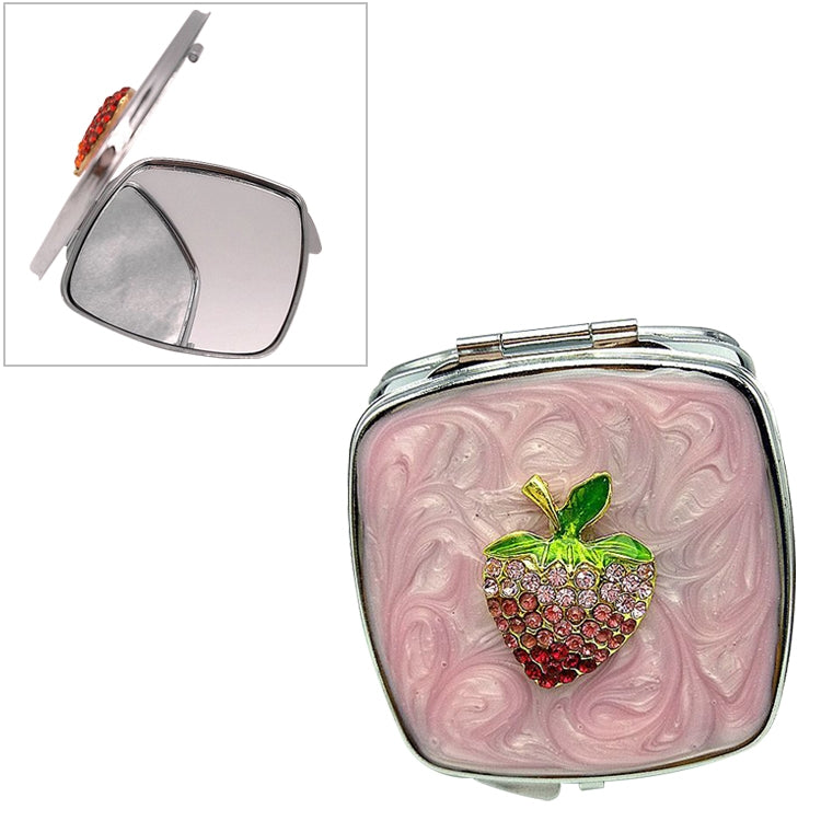 Square Thin Cosmetic Mirror Metal Portable Small Mirror Flip Cosmetic Mirror