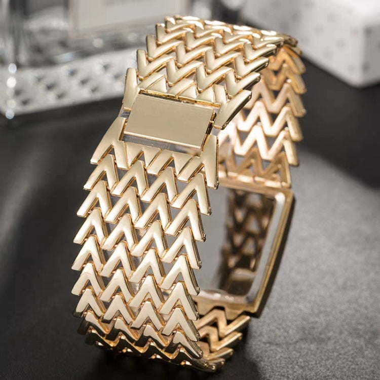 2PCS Casual Diamond-studded Square Quartz Bracelet Watch(Rose Gold)