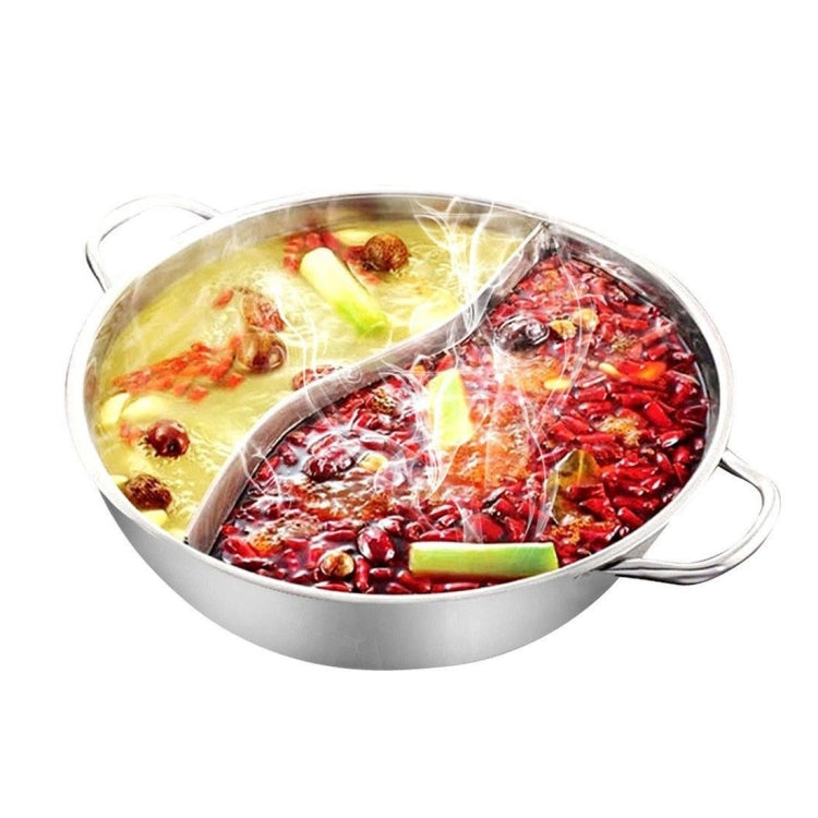 2 PCS Stainless Steel Hot Pot Thicken Miso Hot Pot Two Ear Two Pot, Size:26cm