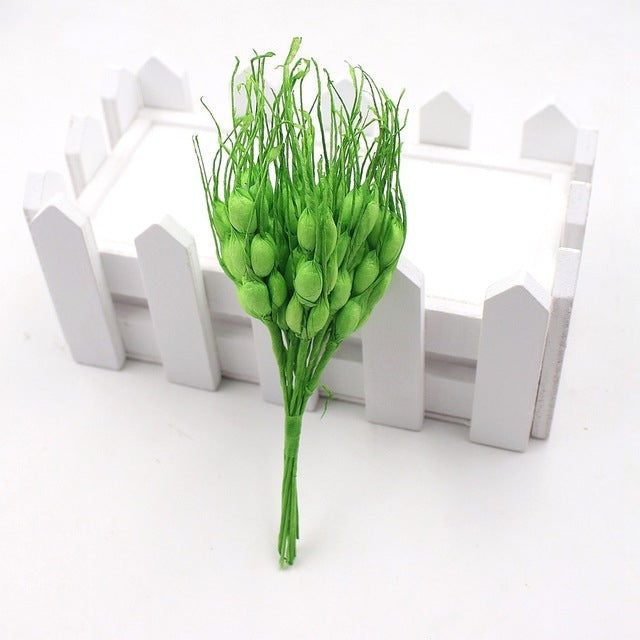 5 PCS Artificial Flower Mini Foam Autumn Wheat  Bouquet for Wedding Decoration Wreath Fake Flowers