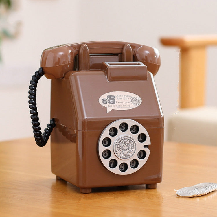 2 PCS Retro Telephone Children Money Box Creative Plastic Piggy BankHome Decor