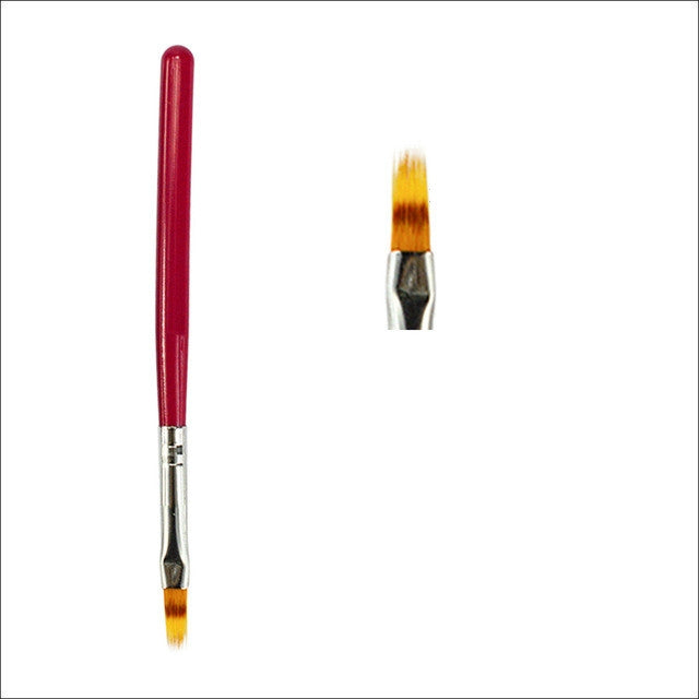 Gradient UV Gel Brush Nail Art Painting Brush DIY Beauty Decoration Manicure for Acrylic Polish Draw Tool(Red)