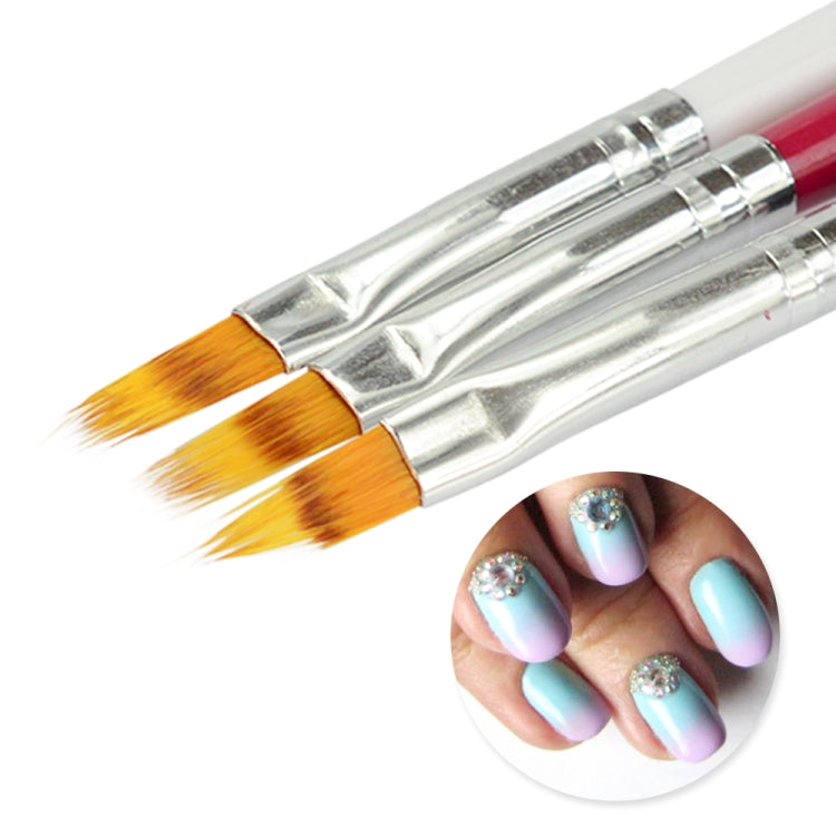 Gradient UV Gel Brush Nail Art Painting Brush DIY Beauty Decoration Manicure for Acrylic Polish Draw Tool(Red)