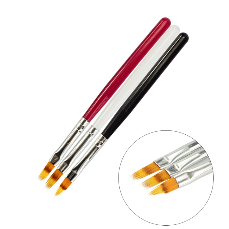 Gradient UV Gel Brush Nail Art Painting Brush DIY Beauty Decoration Manicure for Acrylic Polish Draw Tool(Red)