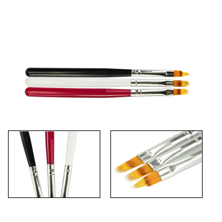 Gradient UV Gel Brush Nail Art Painting Brush DIY Beauty Decoration Manicure for Acrylic Polish Draw Tool(Red)