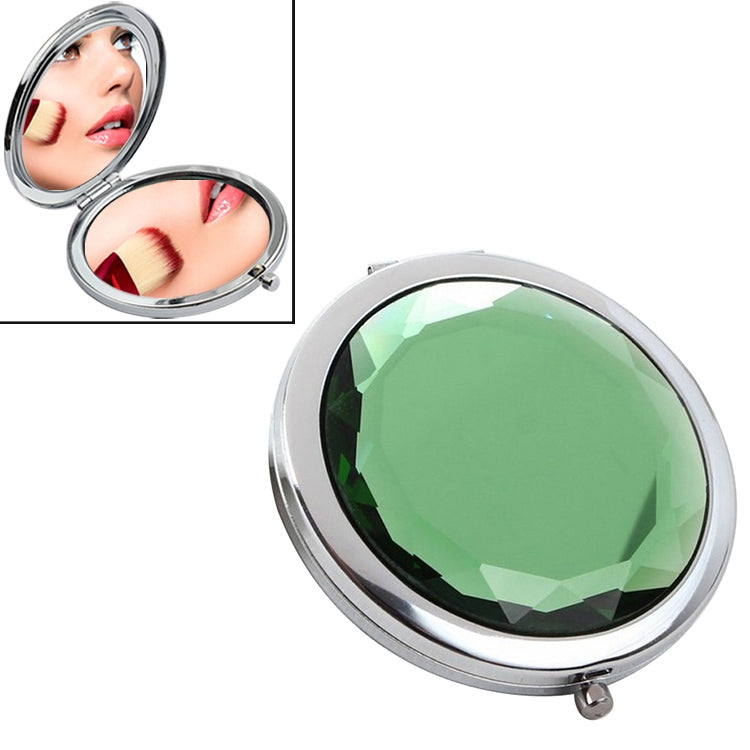 Metal Crystal Makeup Mirror Folding Double Mirror