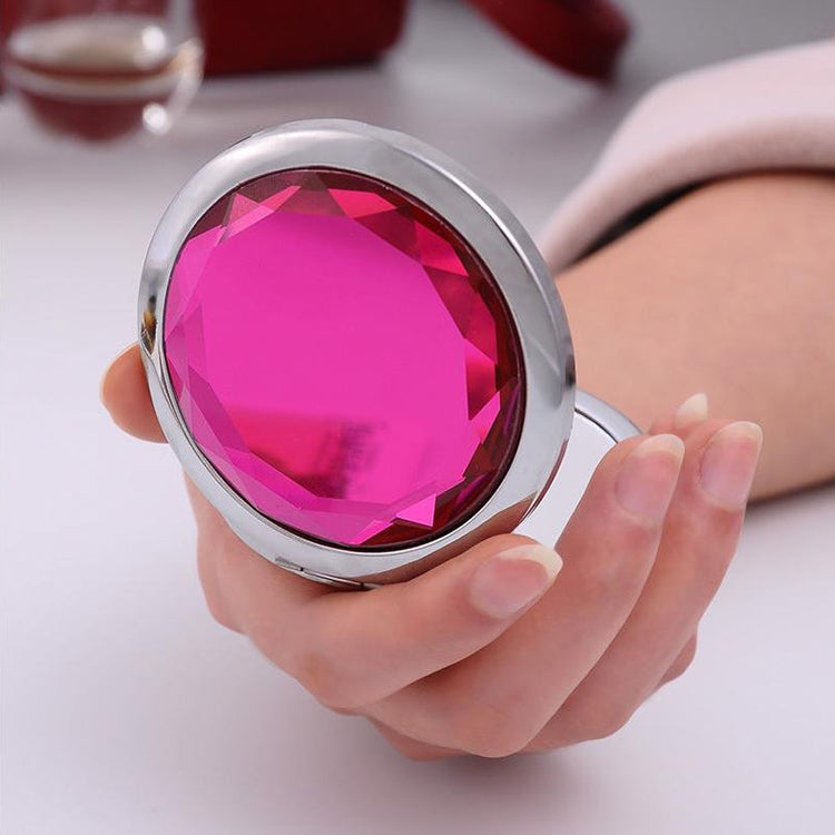 Metal Crystal Makeup Mirror Folding Double Mirror