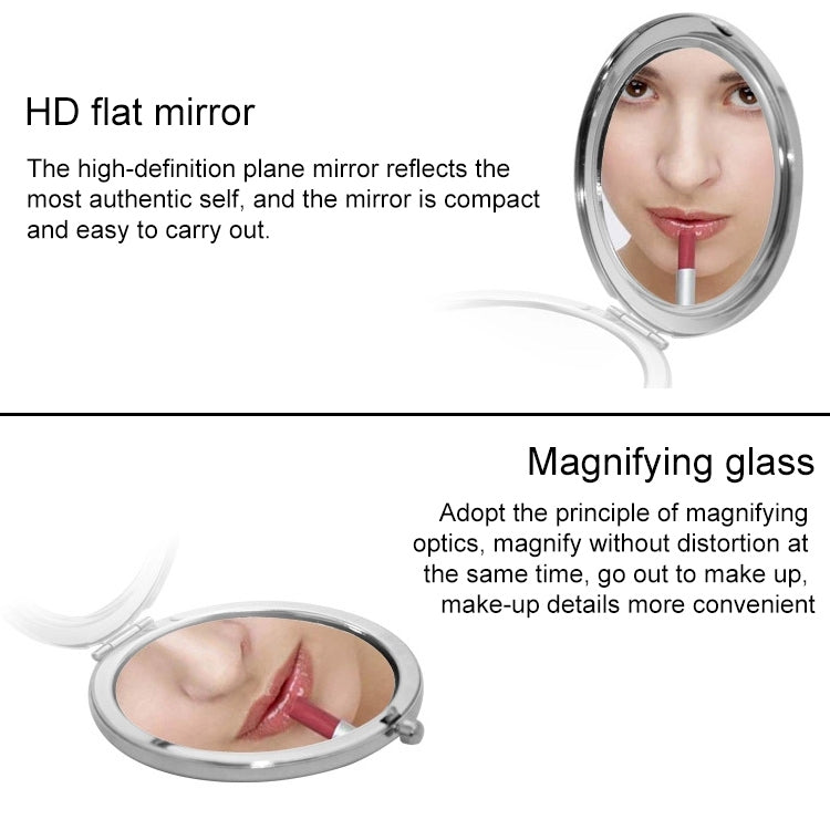 Metal Crystal Makeup Mirror Folding Double Mirror